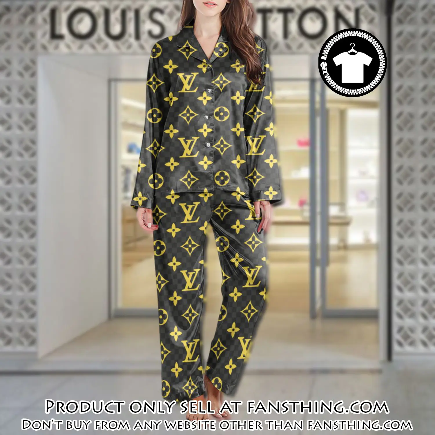 Lv monogram long satin pajama set pjs1015 fst0723729